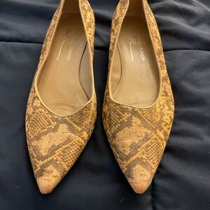 Donald J. Pliner Tan Snakeskin Flats